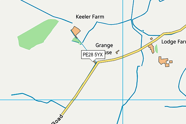 PE28 5YX map - OS VectorMap District (Ordnance Survey) PE28 5YX map - OS VectorMap District (Ordnance Survey)