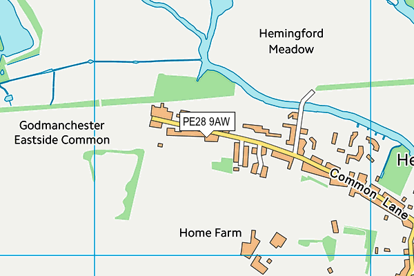 PE28 9AW map - OS VectorMap District (Ordnance Survey) PE28 9AW map - OS VectorMap District (Ordnance Survey)