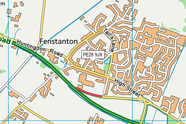 PE28 9JX map - OS VectorMap District (Ordnance Survey) PE28 9JX map - OS VectorMap District (Ordnance Survey)