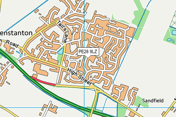 PE28 9LZ map - OS VectorMap District (Ordnance Survey) PE28 9LZ map - OS VectorMap District (Ordnance Survey)
