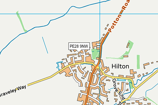 PE28 9NW map - OS VectorMap District (Ordnance Survey) PE28 9NW map - OS VectorMap District (Ordnance Survey)