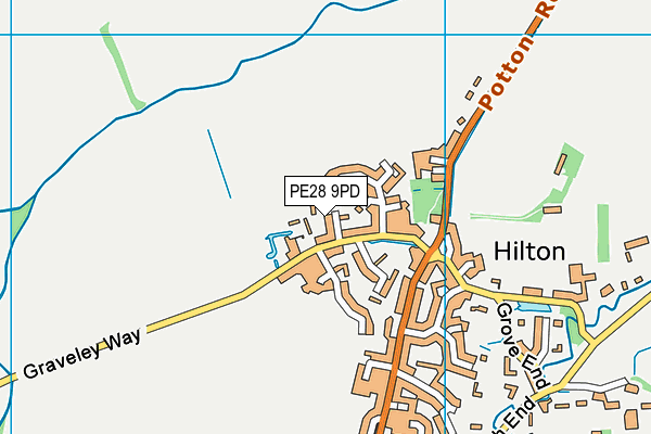 PE28 9PD map - OS VectorMap District (Ordnance Survey) PE28 9PD map - OS VectorMap District (Ordnance Survey)