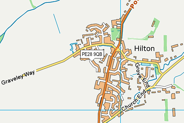 PE28 9QB map - OS VectorMap District (Ordnance Survey)