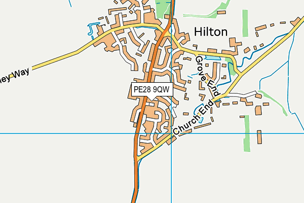 PE28 9QW map - OS VectorMap District (Ordnance Survey) PE28 9QW map - OS VectorMap District (Ordnance Survey)