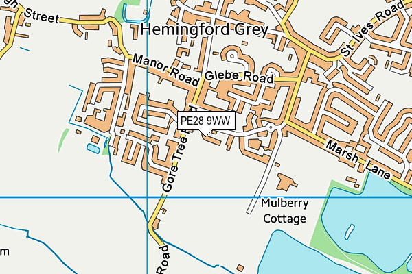 PE28 9WW map - OS VectorMap District (Ordnance Survey) PE28 9WW map - OS VectorMap District (Ordnance Survey)