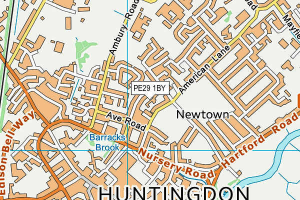 PE29 1BY map - OS VectorMap District (Ordnance Survey) PE29 1BY map - OS VectorMap District (Ordnance Survey)