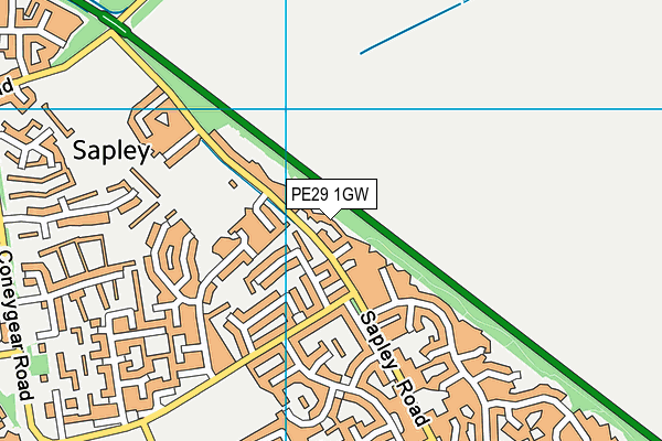 PE29 1GW map - OS VectorMap District (Ordnance Survey) PE29 1GW map - OS VectorMap District (Ordnance Survey)