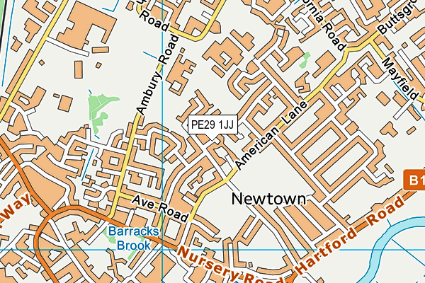 PE29 1JJ map - OS VectorMap District (Ordnance Survey) PE29 1JJ map - OS VectorMap District (Ordnance Survey)