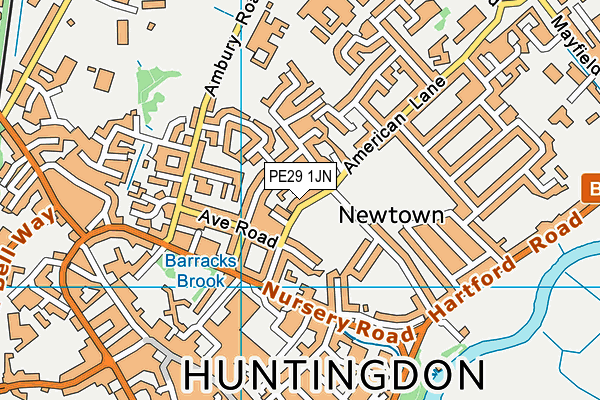 PE29 1JN map - OS VectorMap District (Ordnance Survey)