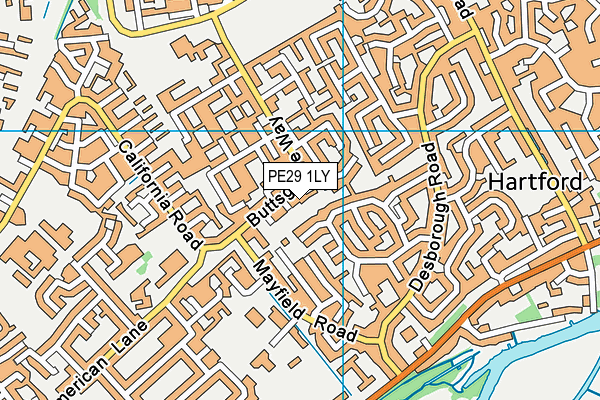 PE29 1LY map - OS VectorMap District (Ordnance Survey) PE29 1LY map - OS VectorMap District (Ordnance Survey)