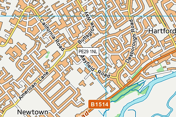 PE29 1NL map - OS VectorMap District (Ordnance Survey) PE29 1NL map - OS VectorMap District (Ordnance Survey)