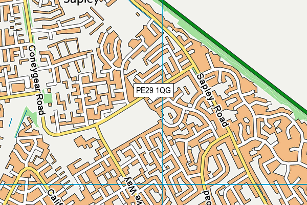 PE29 1QG map - OS VectorMap District (Ordnance Survey) PE29 1QG map - OS VectorMap District (Ordnance Survey)