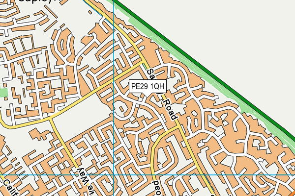 PE29 1QH map - OS VectorMap District (Ordnance Survey) PE29 1QH map - OS VectorMap District (Ordnance Survey)
