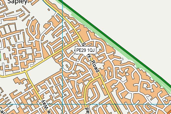 PE29 1QJ map - OS VectorMap District (Ordnance Survey) PE29 1QJ map - OS VectorMap District (Ordnance Survey)