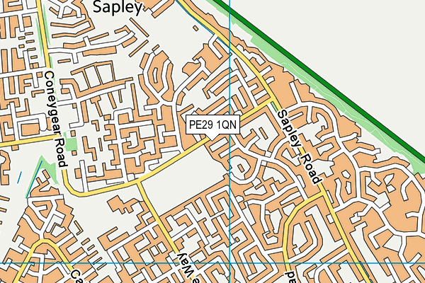 PE29 1QN map - OS VectorMap District (Ordnance Survey) PE29 1QN map - OS VectorMap District (Ordnance Survey)