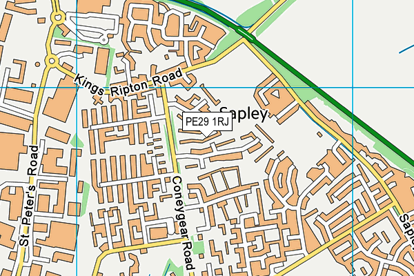 PE29 1RJ map - OS VectorMap District (Ordnance Survey) PE29 1RJ map - OS VectorMap District (Ordnance Survey)