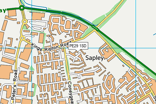 PE29 1SD map - OS VectorMap District (Ordnance Survey) PE29 1SD map - OS VectorMap District (Ordnance Survey)