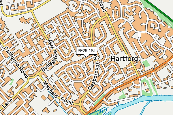 PE29 1SJ map - OS VectorMap District (Ordnance Survey) PE29 1SJ map - OS VectorMap District (Ordnance Survey)