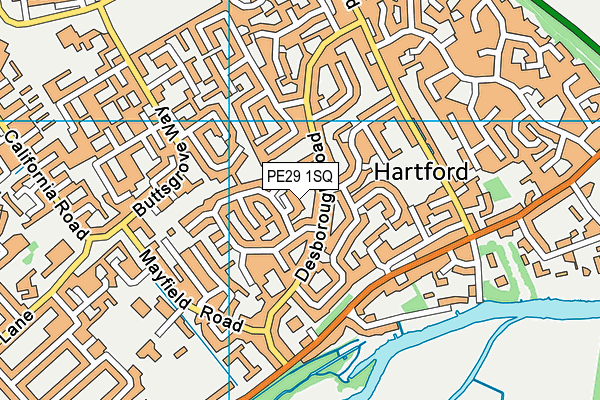 PE29 1SQ map - OS VectorMap District (Ordnance Survey) PE29 1SQ map - OS VectorMap District (Ordnance Survey)
