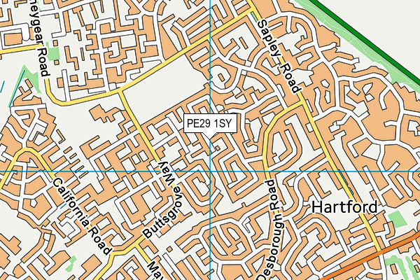 PE29 1SY map - OS VectorMap District (Ordnance Survey) PE29 1SY map - OS VectorMap District (Ordnance Survey)
