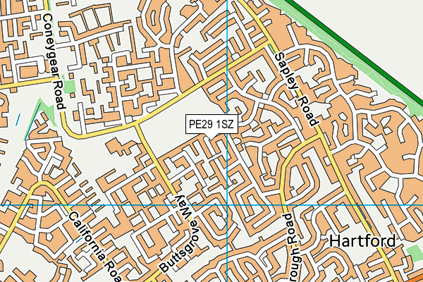 PE29 1SZ map - OS VectorMap District (Ordnance Survey) PE29 1SZ map - OS VectorMap District (Ordnance Survey)