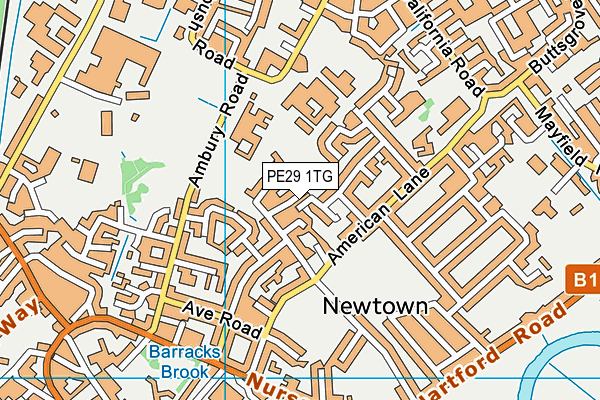 PE29 1TG map - OS VectorMap District (Ordnance Survey) PE29 1TG map - OS VectorMap District (Ordnance Survey)