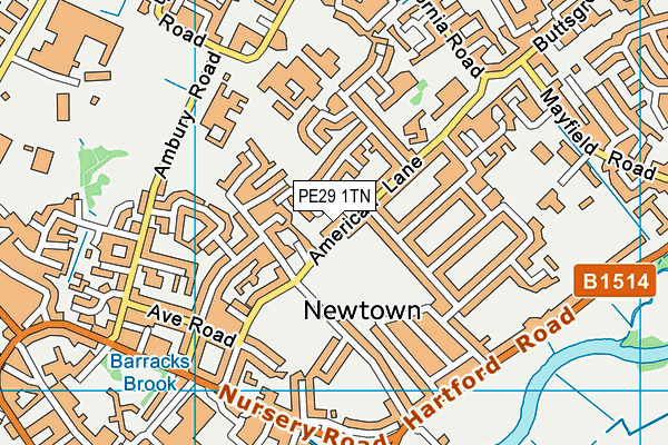 PE29 1TN map - OS VectorMap District (Ordnance Survey) PE29 1TN map - OS VectorMap District (Ordnance Survey)