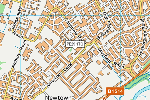 PE29 1TQ map - OS VectorMap District (Ordnance Survey)