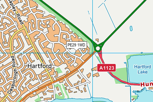 PE29 1WD map - OS VectorMap District (Ordnance Survey) PE29 1WD map - OS VectorMap District (Ordnance Survey)