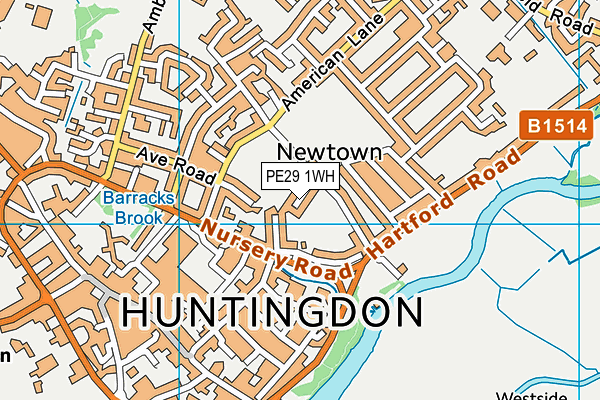 PE29 1WH map - OS VectorMap District (Ordnance Survey) PE29 1WH map - OS VectorMap District (Ordnance Survey)
