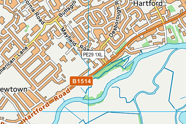 PE29 1XL map - OS VectorMap District (Ordnance Survey) PE29 1XL map - OS VectorMap District (Ordnance Survey)