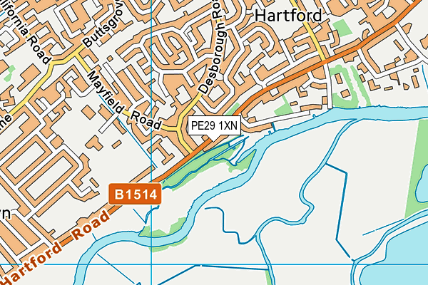 PE29 1XN map - OS VectorMap District (Ordnance Survey) PE29 1XN map - OS VectorMap District (Ordnance Survey)