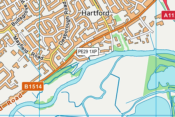 PE29 1XP map - OS VectorMap District (Ordnance Survey) PE29 1XP map - OS VectorMap District (Ordnance Survey)