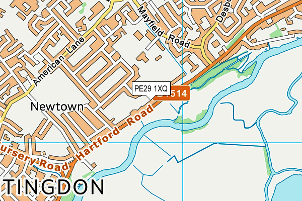 PE29 1XQ map - OS VectorMap District (Ordnance Survey)