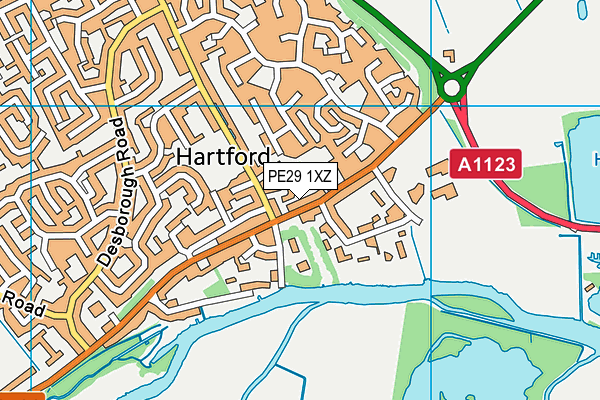 PE29 1XZ map - OS VectorMap District (Ordnance Survey) PE29 1XZ map - OS VectorMap District (Ordnance Survey)