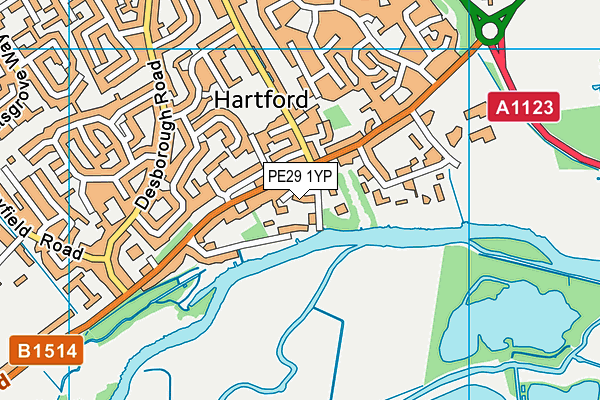 PE29 1YP map - OS VectorMap District (Ordnance Survey) PE29 1YP map - OS VectorMap District (Ordnance Survey)