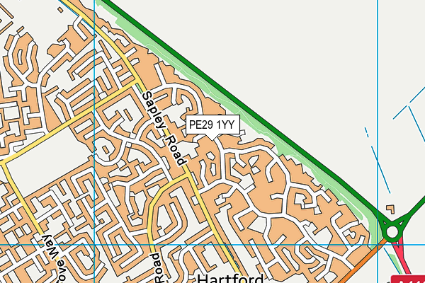 PE29 1YY map - OS VectorMap District (Ordnance Survey) PE29 1YY map - OS VectorMap District (Ordnance Survey)