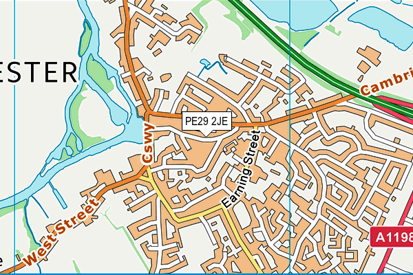PE29 2JE map - OS VectorMap District (Ordnance Survey) PE29 2JE map - OS VectorMap District (Ordnance Survey)