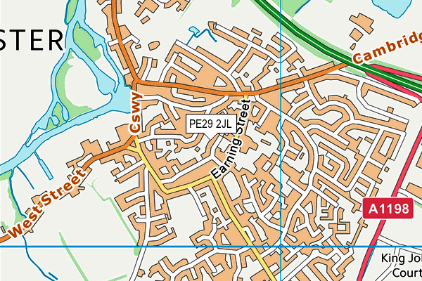 PE29 2JL map - OS VectorMap District (Ordnance Survey) PE29 2JL map - OS VectorMap District (Ordnance Survey)
