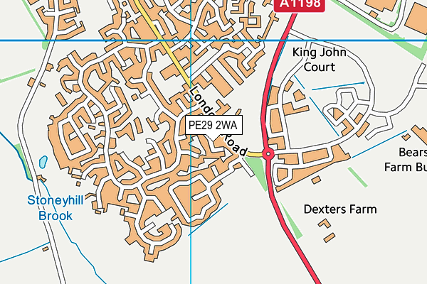 PE29 2WA map - OS VectorMap District (Ordnance Survey) PE29 2WA map - OS VectorMap District (Ordnance Survey)