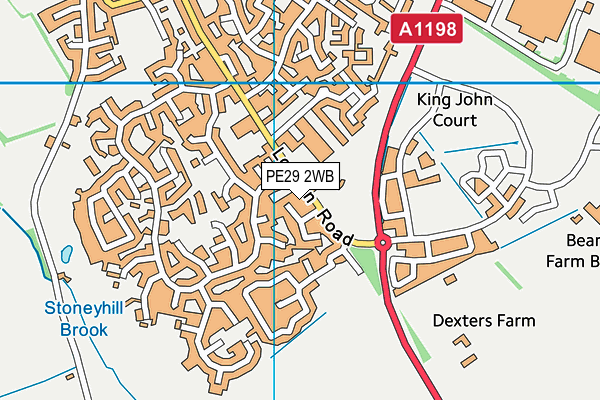 PE29 2WB map - OS VectorMap District (Ordnance Survey)