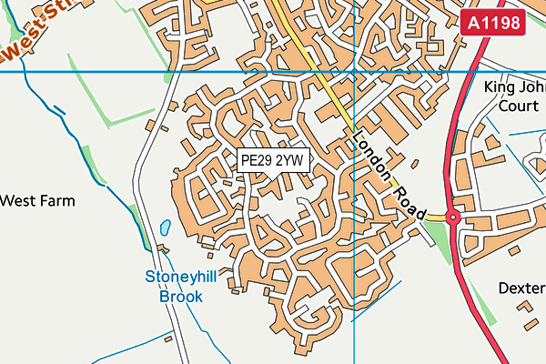 PE29 2YW map - OS VectorMap District (Ordnance Survey) PE29 2YW map - OS VectorMap District (Ordnance Survey)