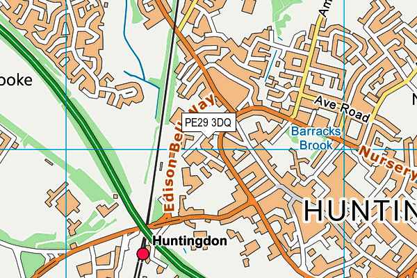 PE29 3DQ map - OS VectorMap District (Ordnance Survey) PE29 3DQ map - OS VectorMap District (Ordnance Survey)