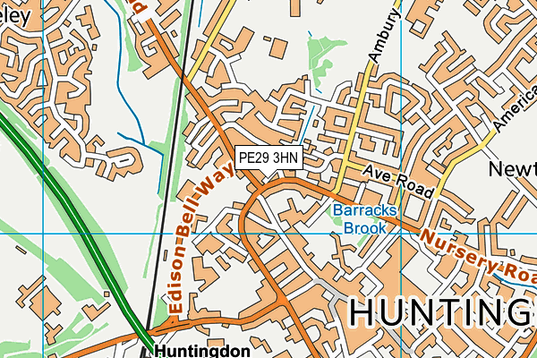 PE29 3HN map - OS VectorMap District (Ordnance Survey) PE29 3HN map - OS VectorMap District (Ordnance Survey)