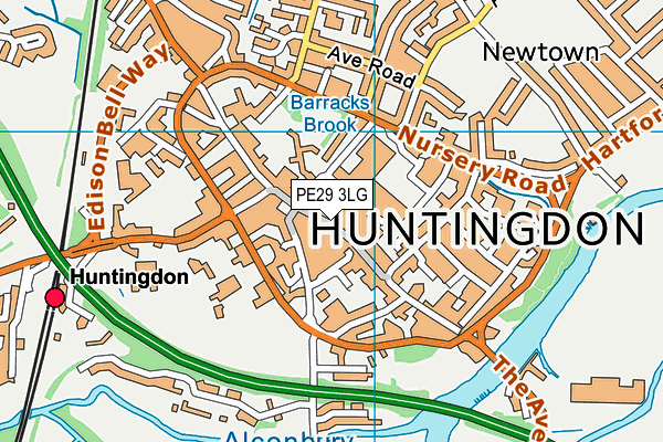 PE29 3LG map - OS VectorMap District (Ordnance Survey) PE29 3LG map - OS VectorMap District (Ordnance Survey)