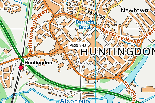 PE29 3NJ map - OS VectorMap District (Ordnance Survey) PE29 3NJ map - OS VectorMap District (Ordnance Survey)