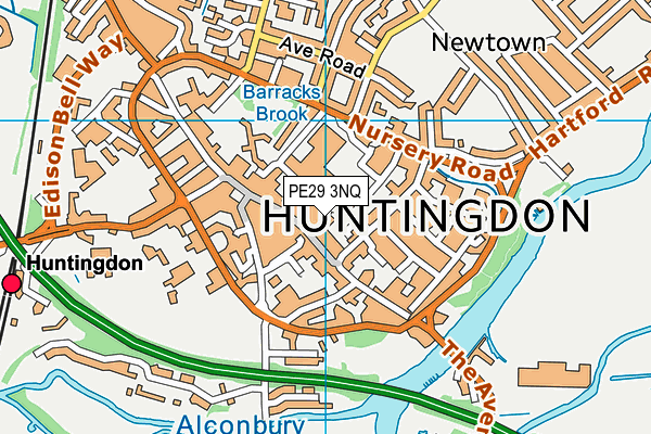 PE29 3NQ map - OS VectorMap District (Ordnance Survey) PE29 3NQ map - OS VectorMap District (Ordnance Survey)