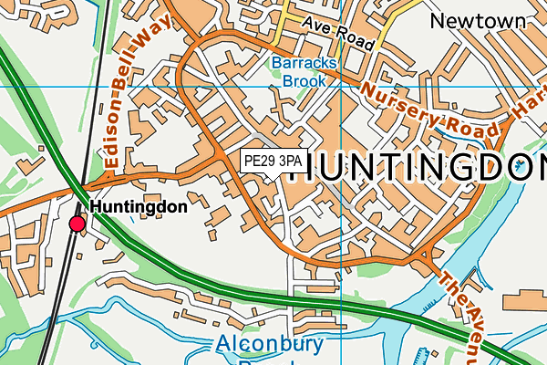 PE29 3PA map - OS VectorMap District (Ordnance Survey) PE29 3PA map - OS VectorMap District (Ordnance Survey)