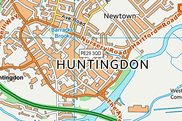 PE29 3QD map - OS VectorMap District (Ordnance Survey) PE29 3QD map - OS VectorMap District (Ordnance Survey)