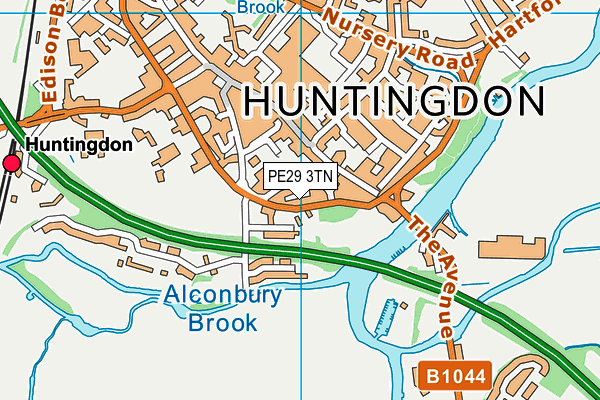 PE29 3TN map - OS VectorMap District (Ordnance Survey) PE29 3TN map - OS VectorMap District (Ordnance Survey)